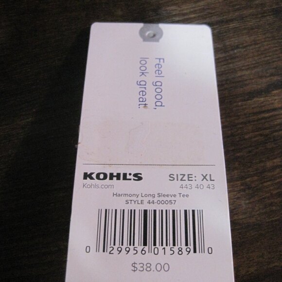 Gaiam Women Blue Turquoise/Black 1/2 Star Design Harmony Long Sleeve Yoga Tee XL - Picture 11 of 11